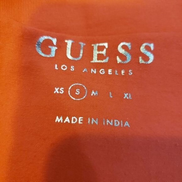 Guess Y2K Pink Sequined Raw Edge Short Sleeve Crop Baby Tee Women's Size Small - Picture 8 of 9